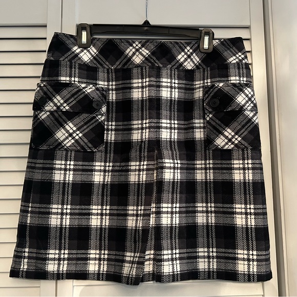 LOFT, 100% Cotton black and white skirt; NWT, machine washable! - Picture 1 of 6